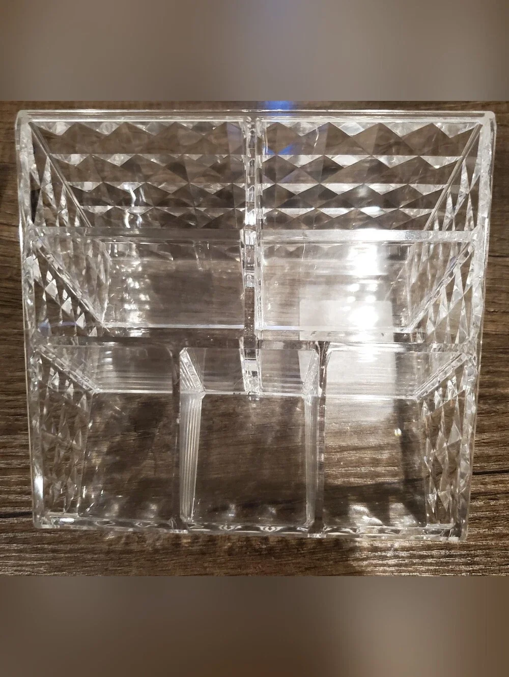 Clear Acrylic 6-Compartment Makeup & Desk Organizer